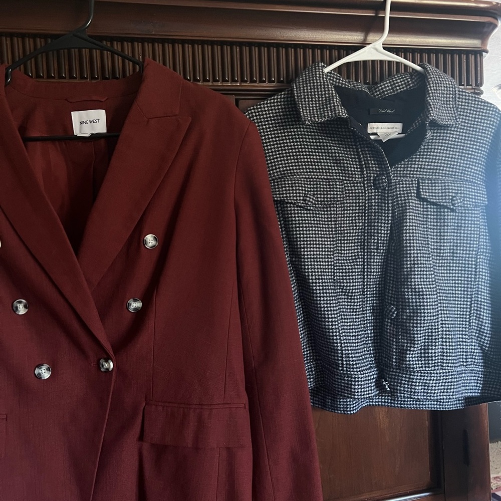 2 Women's Blazers - Burnt Orange & Houndstooth